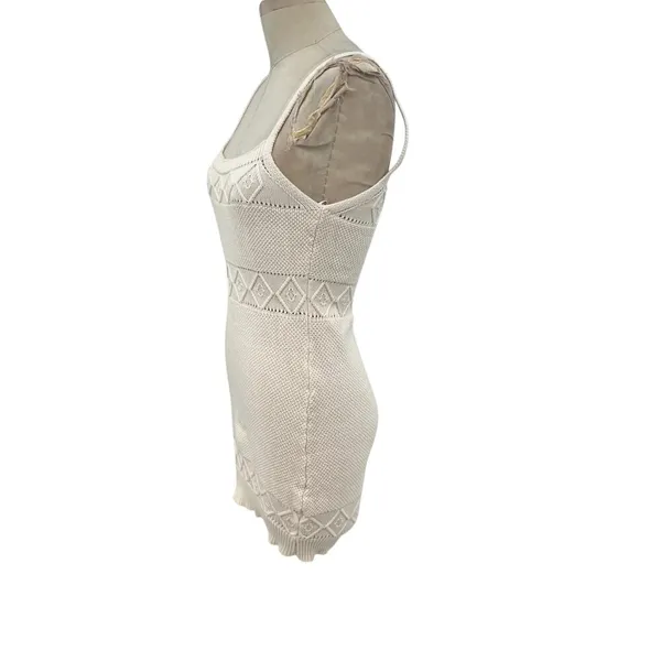 Hello Molly Venus Retrograde Knit Mini Dress Beige Cream Size‎ US 8 - Image 7