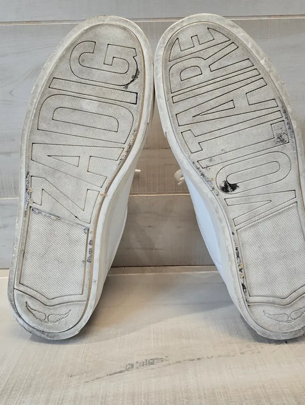 {41/11} Zadig & Voltaire Women's LA Flash Platform Sneakers White - Image 12