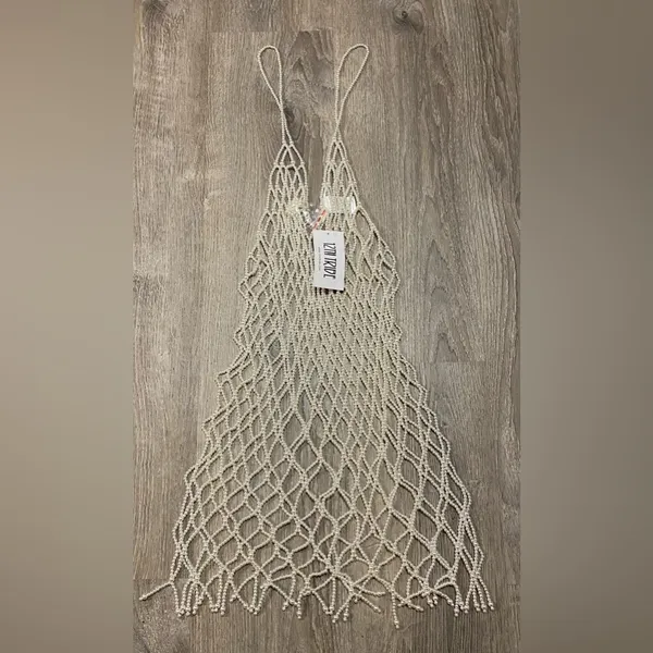 12th Tribe Bitter Sweet Pearl Overlay Dress Cover Up Sheer Festival One Size - Image 2