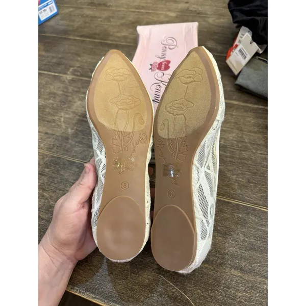 Penny Loves Kenny Knot Lace Ballet Flat White/Ivory‎ Size 8 Embroidered Fairy - Image 7