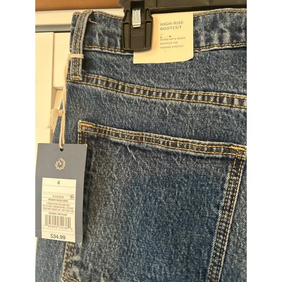 Universal Thread High‎ Rise Bootcut Jeans Women's 4 Medium Wash Vintage Stretch - Image 3