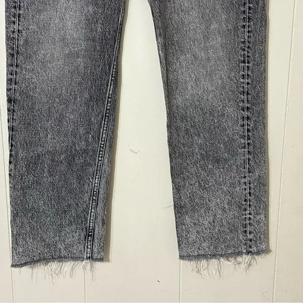 & Other Stories Stockholm Atelier High Rise Straight Leg Jeans Gray Black Raw He - Image 4