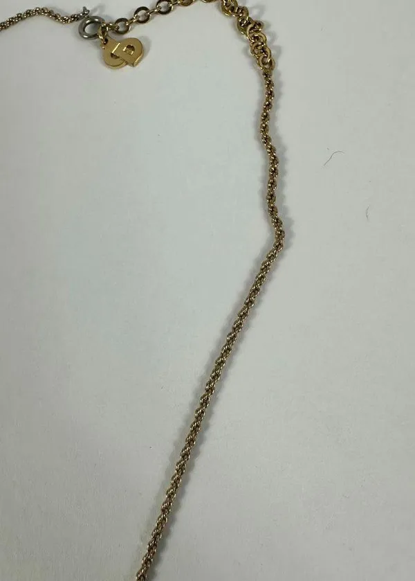 Christian Dior CD Logo Gold Tone Pendant Necklace - Image 4