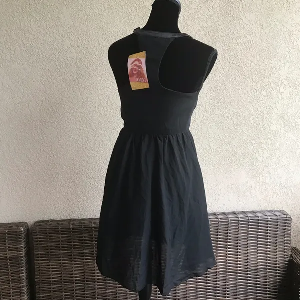 Lulu's YA Los‎ Angeles Silk Little Black Dress Caged Neck Cocktail NWT Small - Image 4