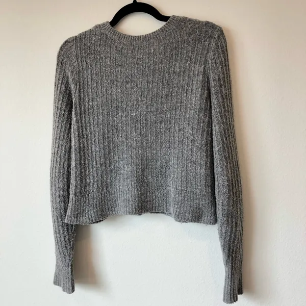 Abercrombie and Fitch Grey Crew Neck Cardigan Size M - Image 5