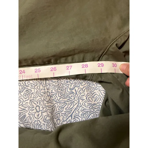 Gap Women Size‎ 10 Olive Green Straight Khaki Pants High Rise Zip Pockets Cotton - Image 8