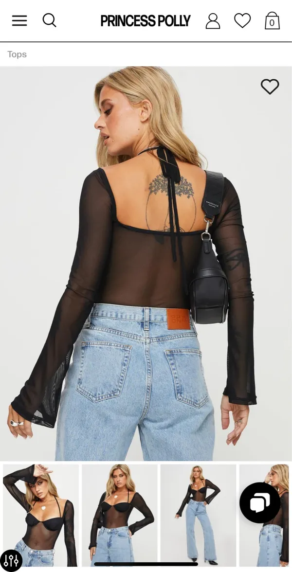 Princess Polly Sheer Black Bodysuit - Image 3