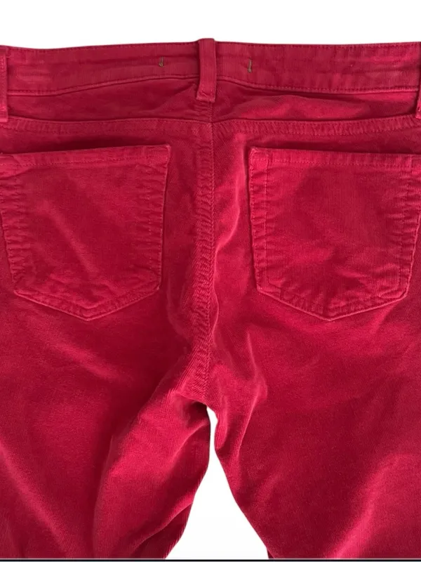 J Brand Great Red Corduroy Skinny Black Zippers Low Rise Ankle Zoey Pants 27 - Image 6