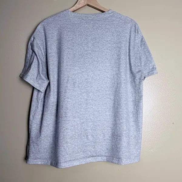 Y2K Punk Graphic T-Shirt Medium Gray Edgy Street Grunge Grillz Oversized - Image 4