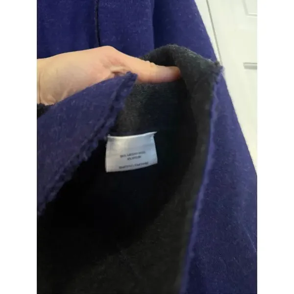 Eileen Fisher felted wool three button blazer cardigan size small blueish purple - Image 4