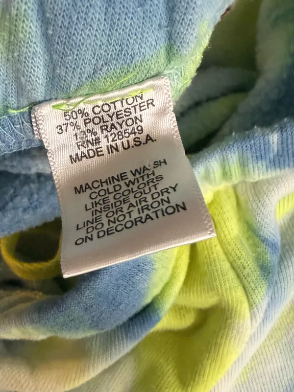 Aviator Nation Hand Dyed Tie Dye Jogger Sweatpants Neon Yellow Size XS - Image 7