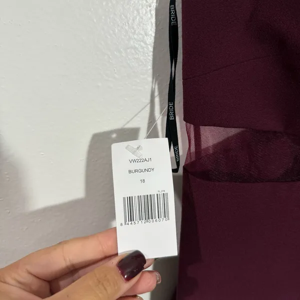 Vera‎ Wang Bridesmaid Aurore Gown Burgundy Size 18 Wedding Guest Gala Cocktail - Image 11