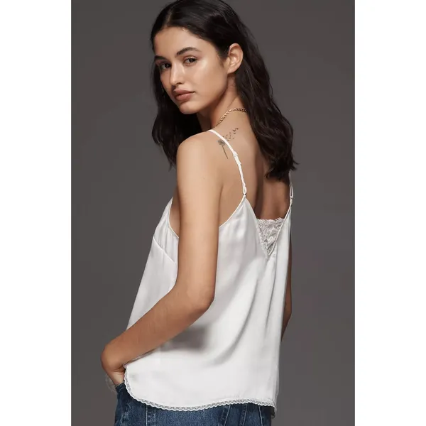 ANTHROPOLOGIE Lace Trim Satin Cami Pink Large‎ - Image 2