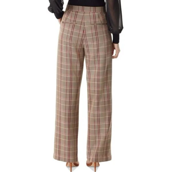 Sam Edelman Womens 8 Plaid Side Buckle wide Leg slacks Wild Aster pants - Image 4