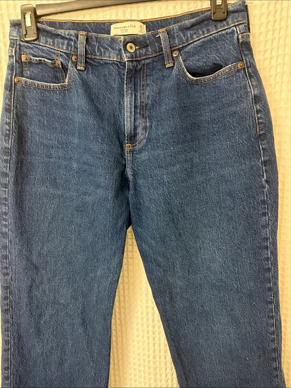 Abercrombie & Fitch Jeans The Baggy Low Rise Curve Love Raw Hem 29/8 - Image 3