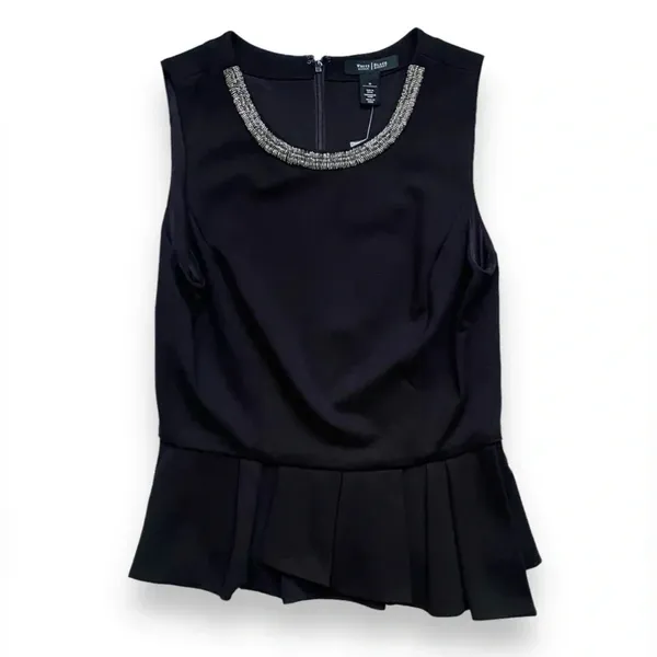 NWT White House Black Market Peplum Ponte Sleeveless Necklace Bodice Top - Image 3