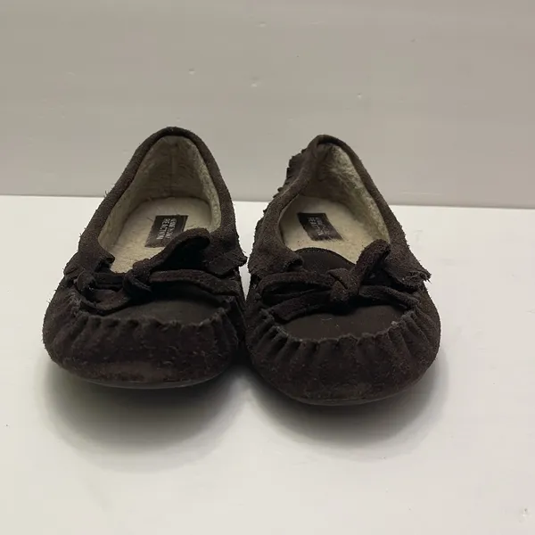 KENNETH‎ COLE REACTION Brown Suede Sherpa Comfort Flat Slipper Shoe Womens 8 - Image 2