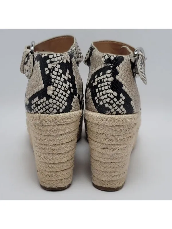 Nine West Adell Snakeskin Espadrille Wedge Heel Ankle Strap Sandals Size 7.5 - Image 9