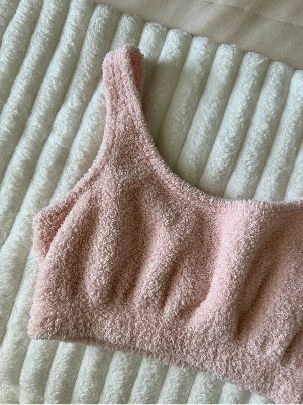 Lala Sleepwear Cozy Plush Pink Lounge Tank - Image 2