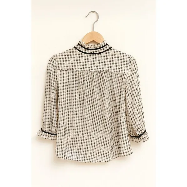 J.Crew Petite 00 Sheer Printed Blouse Black Size 0 - Image 2