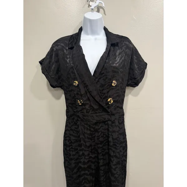 Good American Jumpsuit Women S Summer Boss Black‎ Jacquard Animal Print Mob Wife - Image 7