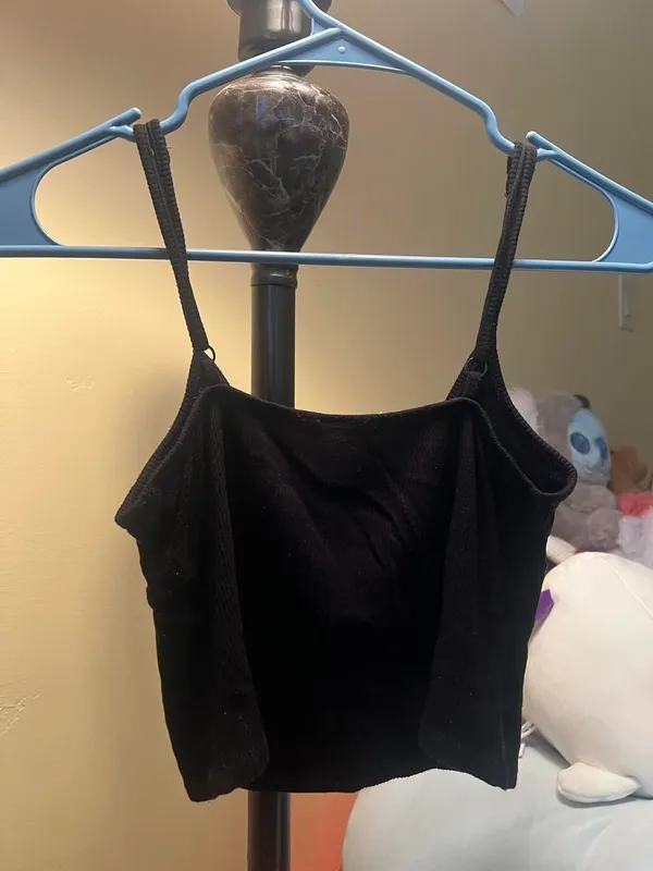Black tie front crop top #croptop RSQ black crop top from Tillys Size M but fits like a Small Friendlier to girls with smaller chests! - Image 4