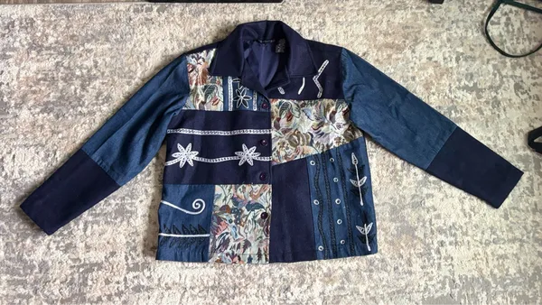 Vintage M patchwork jacket fall staple Blue Size M - Image 5