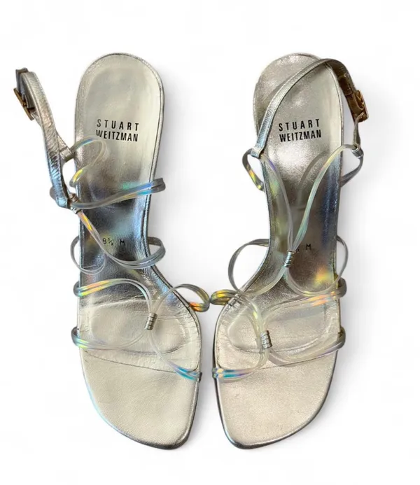 Stuart Weitzman ItGirl Gold Iridescent Heel  - Image 7