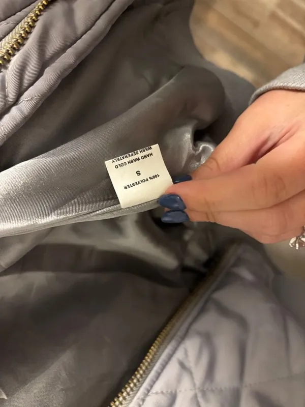 Fore quilted silver bomber jacket - Image 3