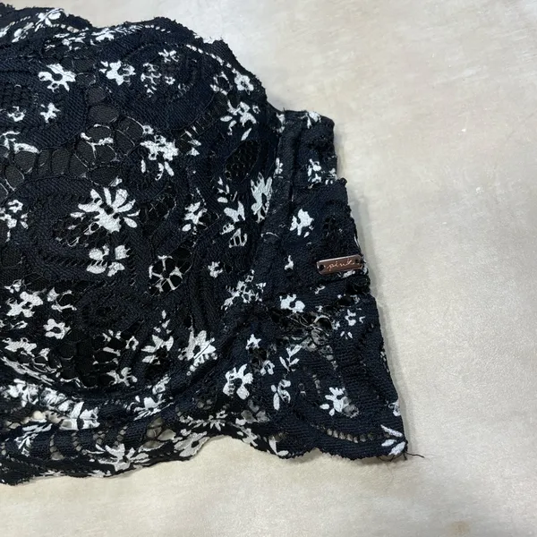PINK Black and White Lace Bralette LARGE - Image 2