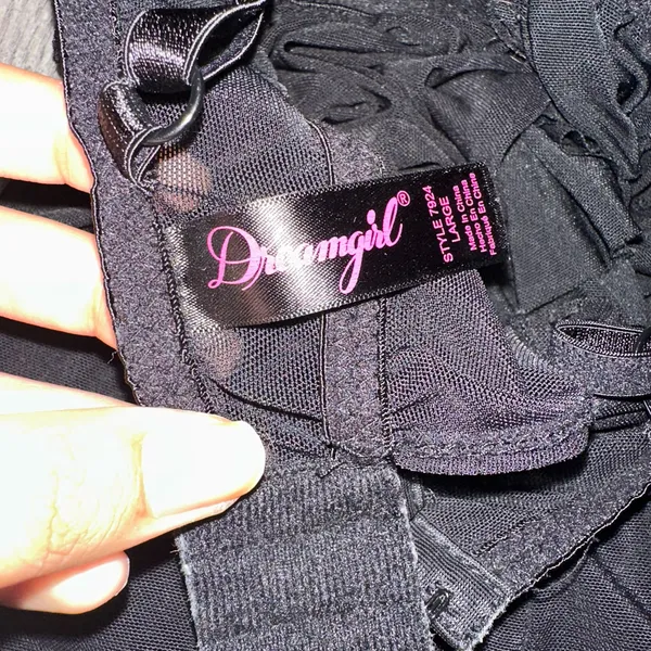 Dreamgirl Women's Lace Ruffle Sheer Lingerie Ribbon Detailed Strap large chiffon - Image 5