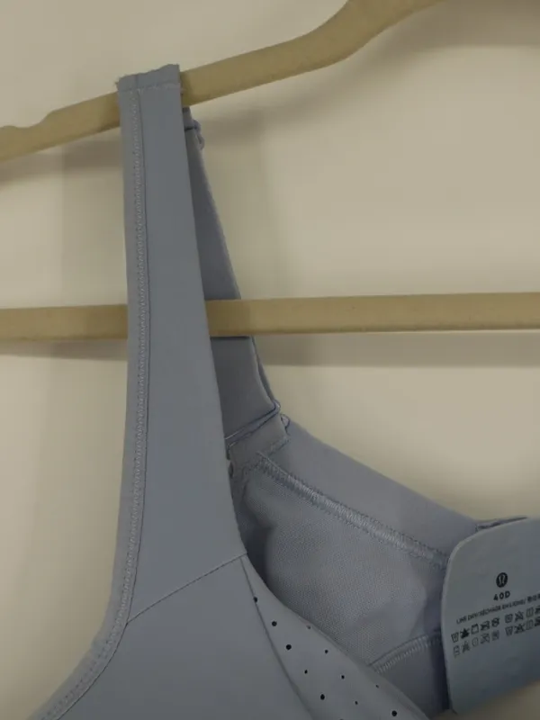 lululemon Run Times Bra 40D High Support Blue Perforated Sports Running Wireless - Image 7