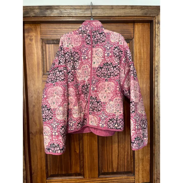 Free People Chloe quilted jacket sweetheart combo small - Image 6