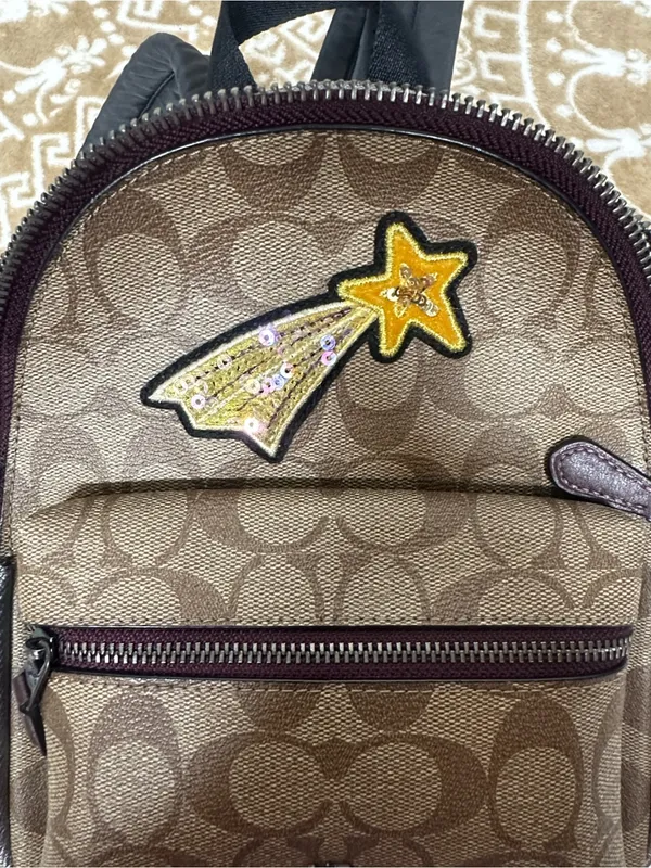 Coach Shooting start Brown Signature Canvas Leather Mini Backpack - Image 13