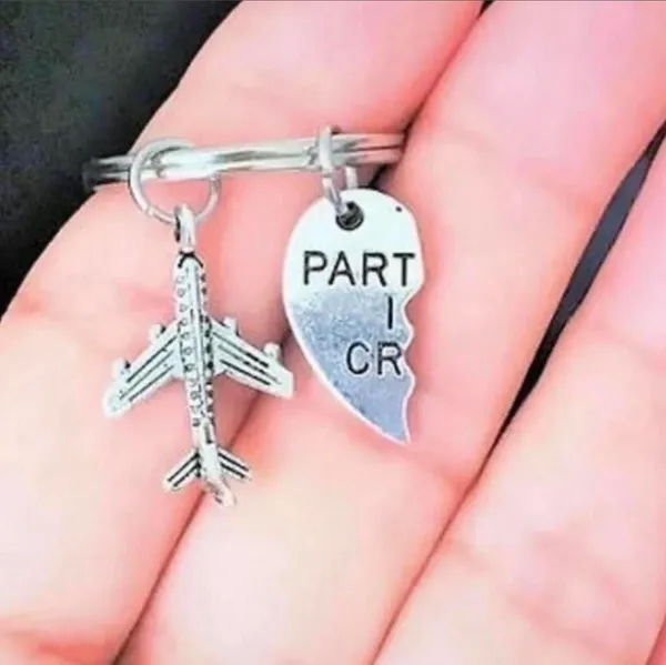 Brand New Set of 2 Partners in Crime Keychain, Airplane Keychains, Best Friend - Image 2