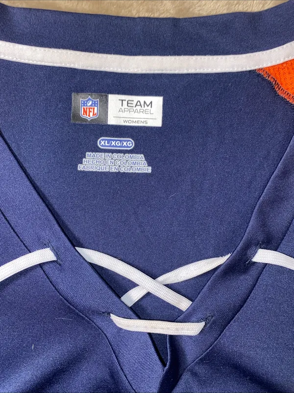 NFL Denver Broncos Navy & Orange Lace-Up Short Sleeve Tee - Image 2