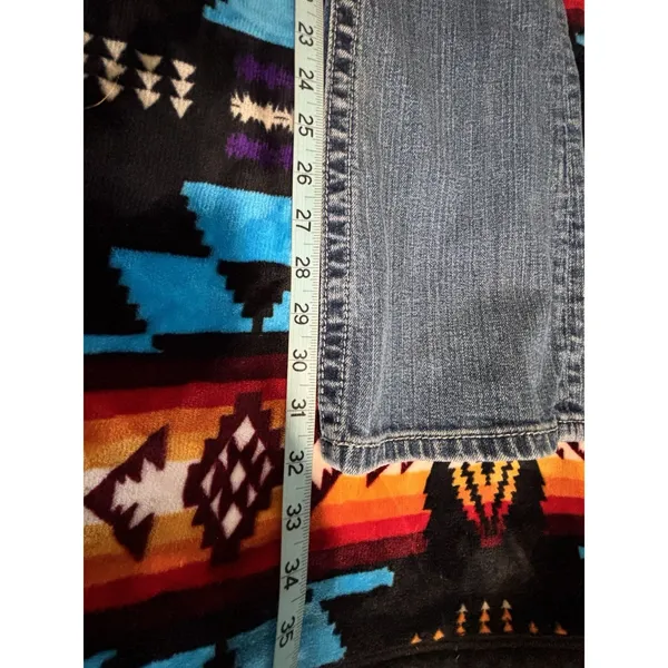Miss Me Easy Boot Denim Jeans‎ Embroidered/Gems Med Wash Logo Size 26 Low Rise - Image 9