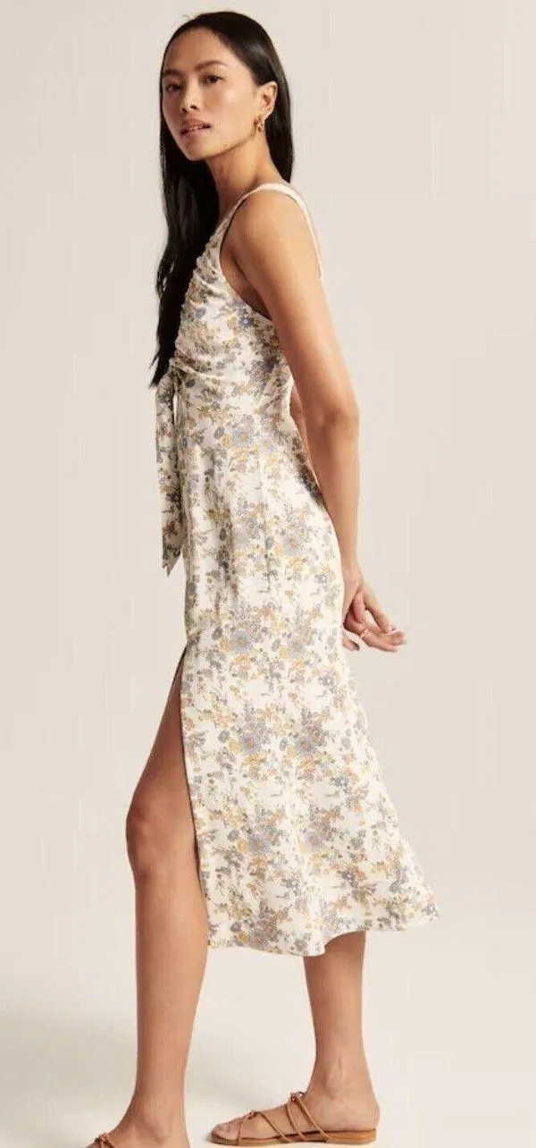 Abercrombie Cinched Neck Slip Midi Dress - Image 4
