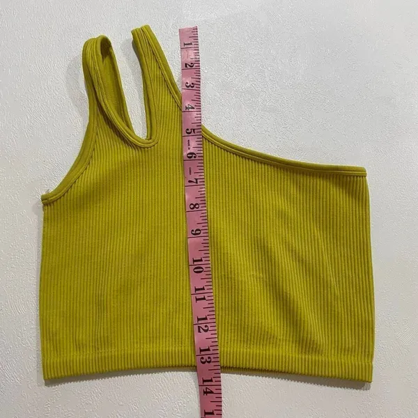 OFFLINE by Aerie One Shoulder Ribbed Crop Tank Top Women’s Small – Lime Green As - Image 5