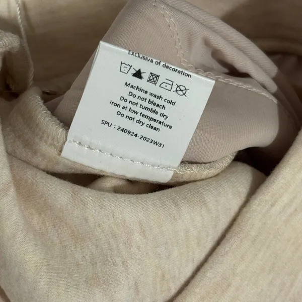 NEW OGL Beige Heathered Wide Leg Cozy Travel Lounge Pants‎ Sweatpants Size Small - Image 7