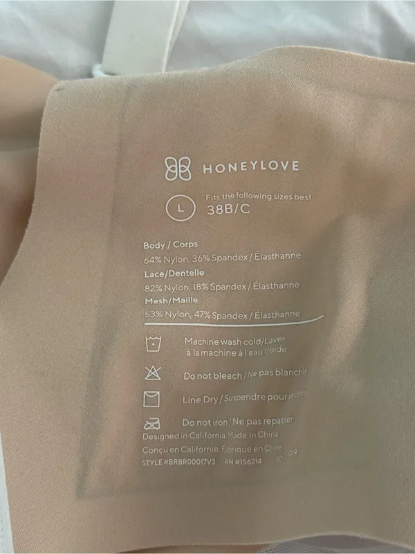 Honeylove Crossover Lace Bra in White - Image 4