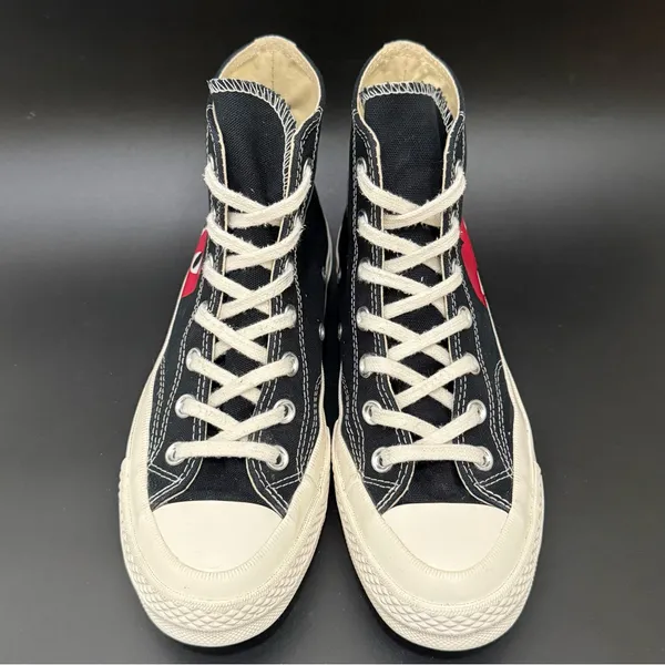 CONVERSE X Comme des Garçons PLAY High Top Chuck 70 Unisex Sneakers Women’s 7 - Image 2