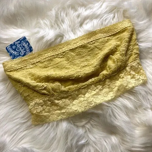 Free People Lace Bandeau Lemon Yellow Meri - Image 3