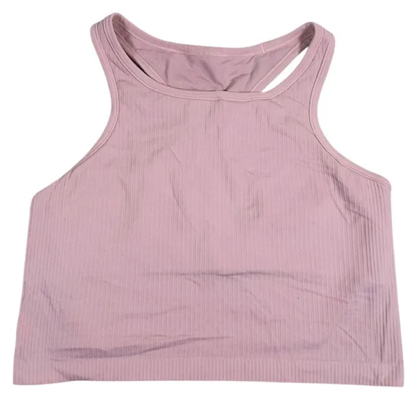 Lululemon Ebb to Street Cropped Tank Top Size 12 Pink Haze Racerback Gym Yoga - Image 2
