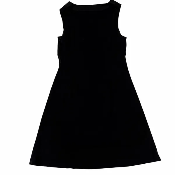 Ann Taylor LOFT Satin Trim Sleeveless A-Line Fit & Flare Little Black Dress Tuxedo Size14 - Image 5
