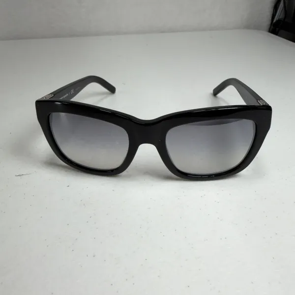 Tory Burch Sunglasses Square Black TY 7075 Silver Logo Grey Gradient Lens - Image 3