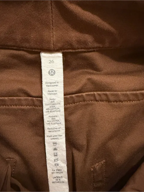 Lululemon City Sleek High Rise Wide Leg Pants Brown Size 26 29” Inseam - Image 3