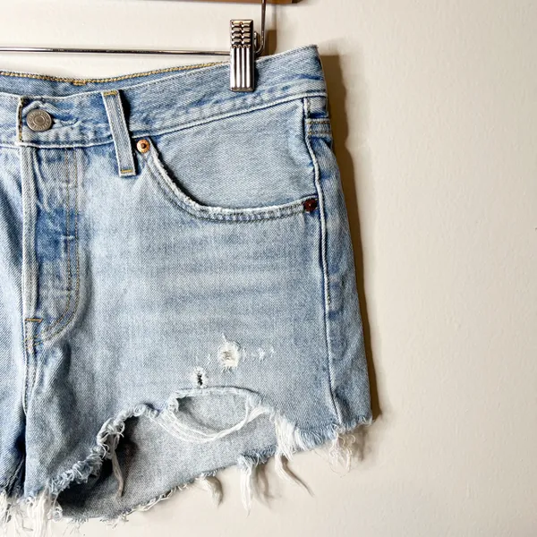 Premium 501 Distressed Ripped Shorts - Image 4