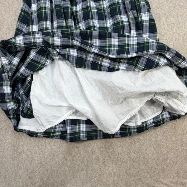 American Eagle Dress Womens M Green Plaid Cottagecore Dark Academia Smocked - Image 6