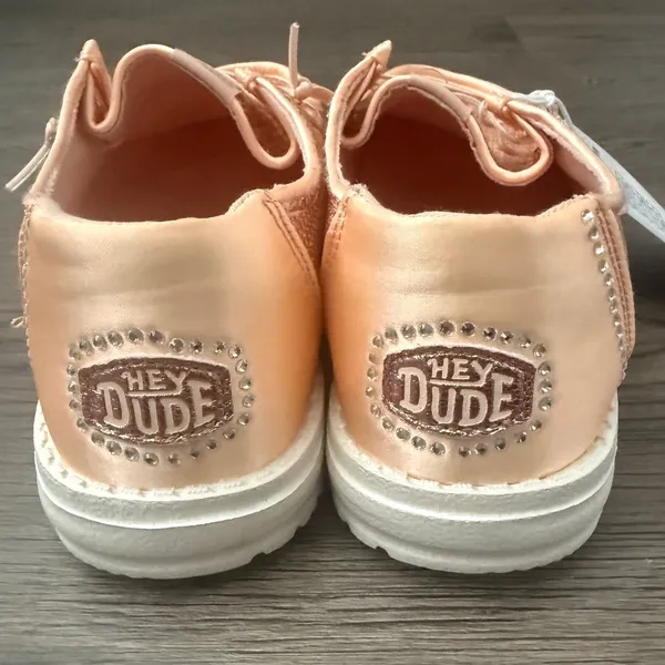 Hey Dude Wendy Disco Sequin Blush Shoes Women's 10 Rose Gold Pink Sparkle NWT - Image 6